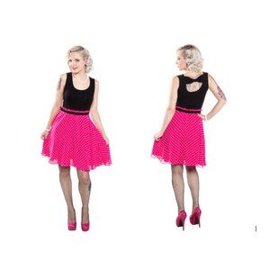 Sourpuss Clothing - Don't Eyeball Me Dress - Pink & Black - Size Small